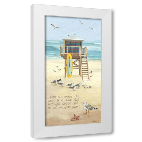 Sand In Your Heart White Modern Wood Framed Art Print by Phillips, Anita