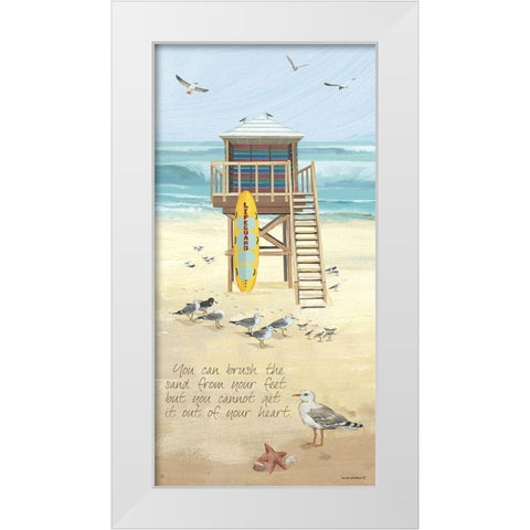 Sand In Your Heart White Modern Wood Framed Art Print by Phillips, Anita