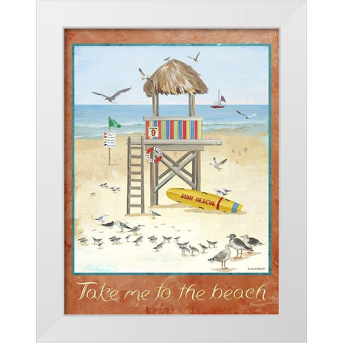 To the Beach White Modern Wood Framed Art Print by Phillips, Anita