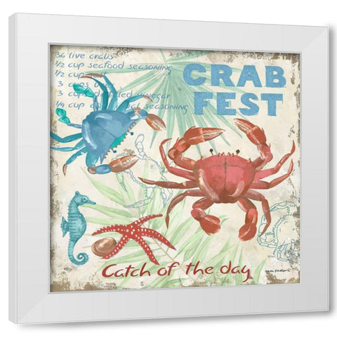 Crab Fest  White Modern Wood Framed Art Print by Phillips, Anita