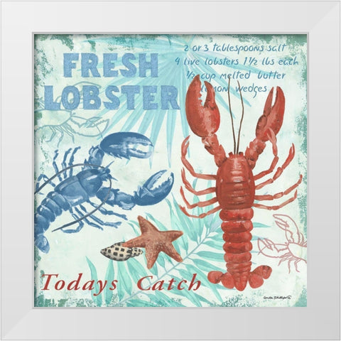 Fresh Lobster White Modern Wood Framed Art Print by Phillips, Anita