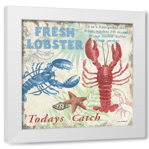 Fresh Lobster White Modern Wood Framed Art Print by Phillips, Anita