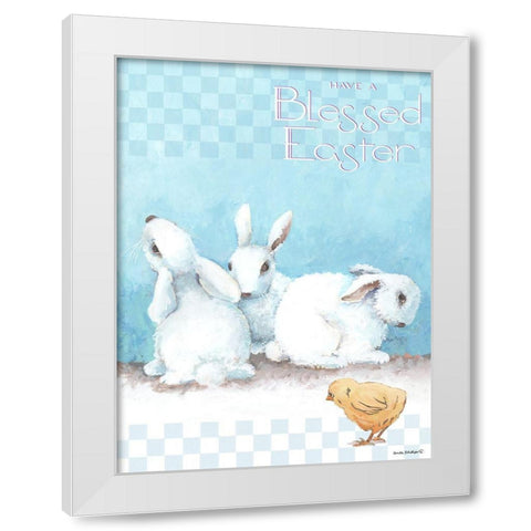 Blessed Easter White Modern Wood Framed Art Print by Phillips, Anita