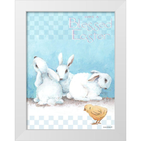 Blessed Easter White Modern Wood Framed Art Print by Phillips, Anita