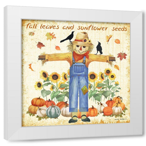 Sunflower Seeds White Modern Wood Framed Art Print by Phillips, Anita