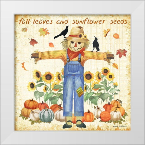 Sunflower Seeds White Modern Wood Framed Art Print by Phillips, Anita