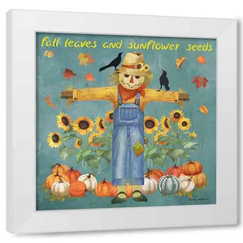 Sunflower Seeds White Modern Wood Framed Art Print by Phillips, Anita