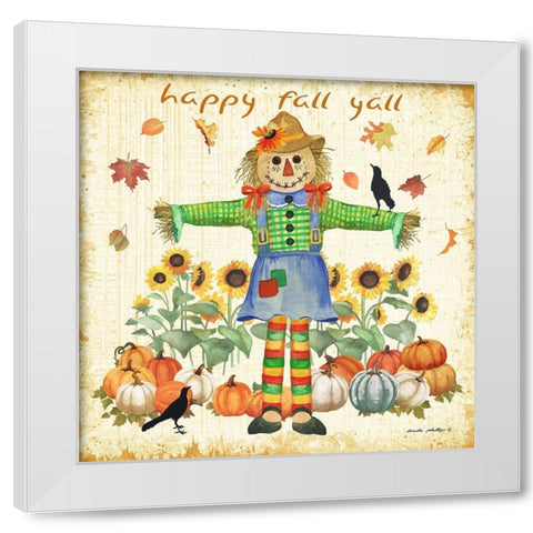 Happy Fall White Modern Wood Framed Art Print by Phillips, Anita