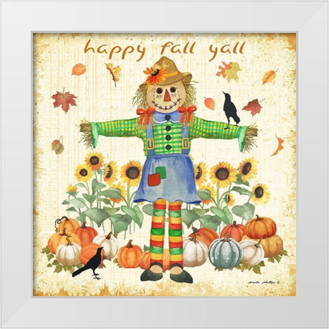 Happy Fall White Modern Wood Framed Art Print by Phillips, Anita