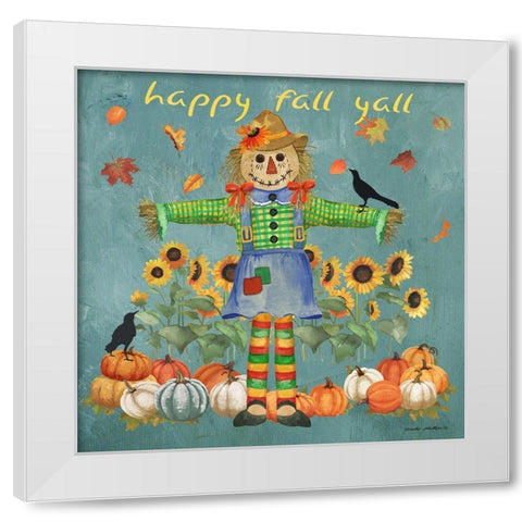Happy Fall White Modern Wood Framed Art Print by Phillips, Anita