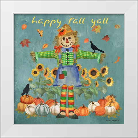 Happy Fall White Modern Wood Framed Art Print by Phillips, Anita