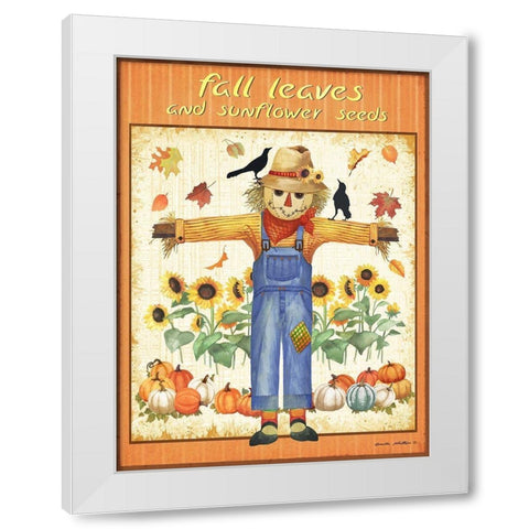 Fall Leaves White Modern Wood Framed Art Print by Phillips, Anita