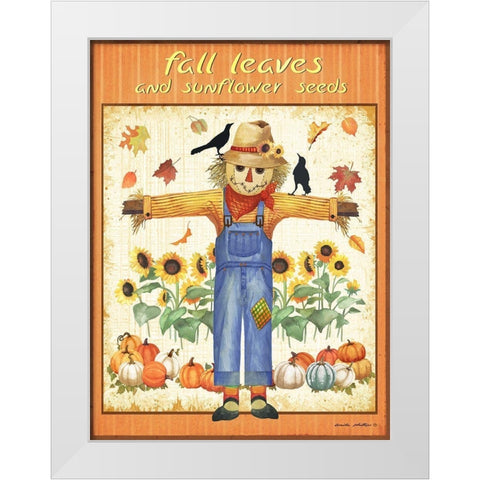 Fall Leaves White Modern Wood Framed Art Print by Phillips, Anita