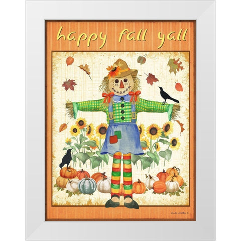 Fall Leaves White Modern Wood Framed Art Print by Phillips, Anita