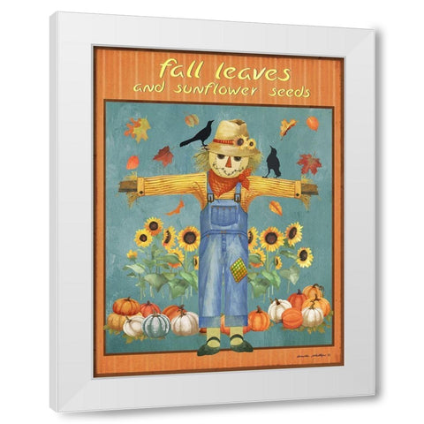 Sunflower Seeds White Modern Wood Framed Art Print by Phillips, Anita