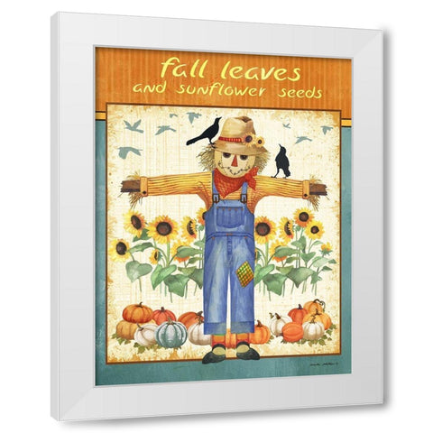 Fall Leaves White Modern Wood Framed Art Print by Phillips, Anita