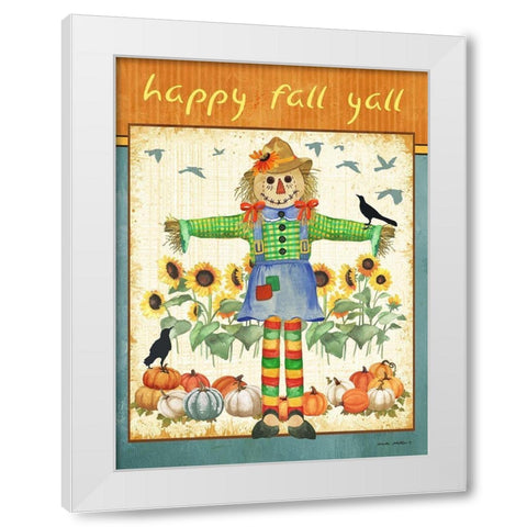 Fall Leaves White Modern Wood Framed Art Print by Phillips, Anita