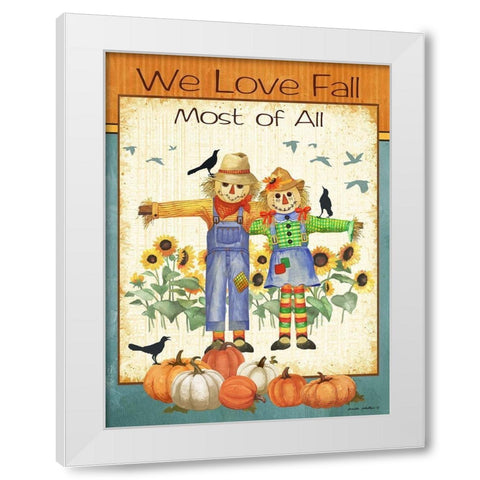 Love Fall White Modern Wood Framed Art Print by Phillips, Anita