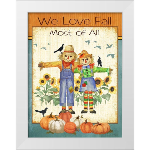 Love Fall White Modern Wood Framed Art Print by Phillips, Anita