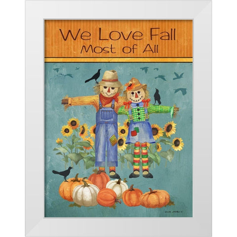 Love Fall White Modern Wood Framed Art Print by Phillips, Anita