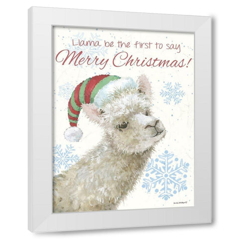 Llama White Modern Wood Framed Art Print by Phillips, Anita