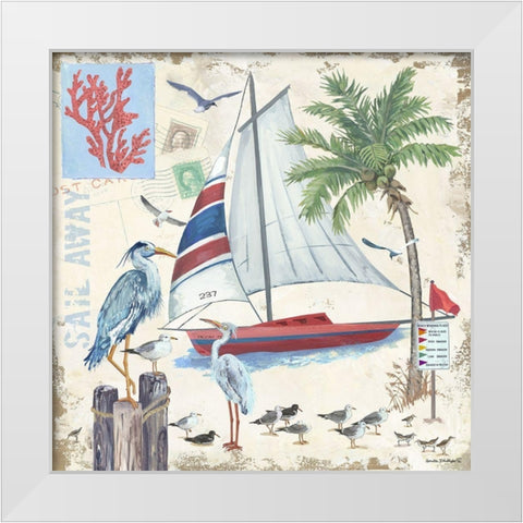 Sail Away White Modern Wood Framed Art Print by Phillips, Anita