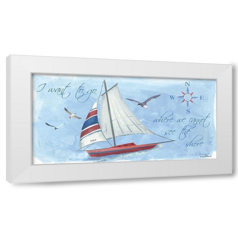 I Want to Go White Modern Wood Framed Art Print by Phillips, Anita