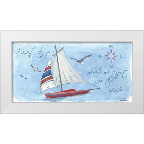 I Want to Go White Modern Wood Framed Art Print by Phillips, Anita