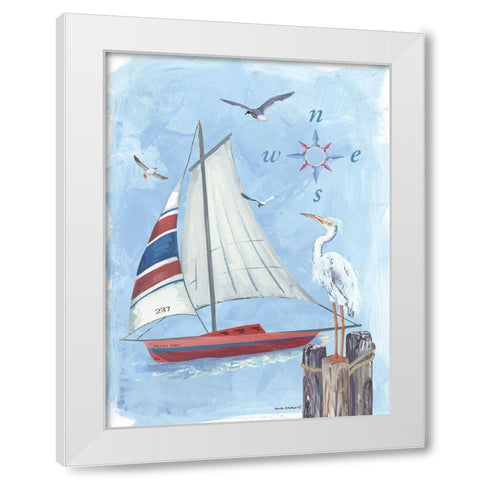 Sailboat II White Modern Wood Framed Art Print by Phillips, Anita