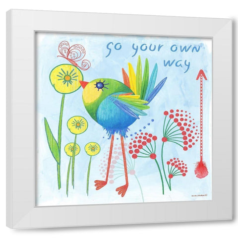 Go Your Own Way White Modern Wood Framed Art Print by Phillips, Anita