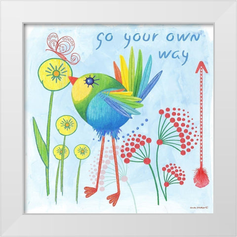 Go Your Own Way White Modern Wood Framed Art Print by Phillips, Anita