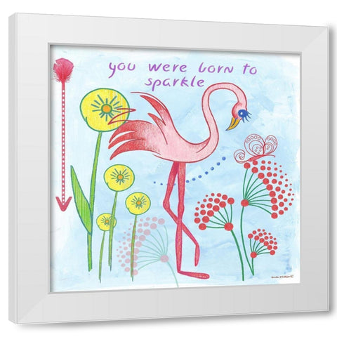 Born to Sparkle White Modern Wood Framed Art Print by Phillips, Anita