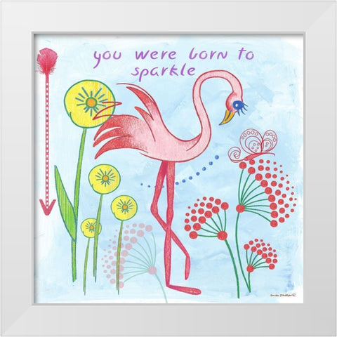 Born to Sparkle White Modern Wood Framed Art Print by Phillips, Anita