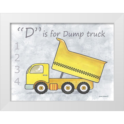 Dump Truck White Modern Wood Framed Art Print by Phillips, Anita