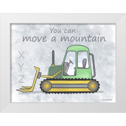 Bulldozer White Modern Wood Framed Art Print by Phillips, Anita