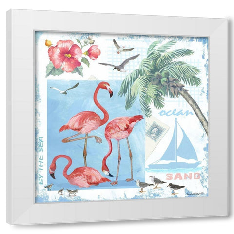 By the Sea White Modern Wood Framed Art Print by Phillips, Anita