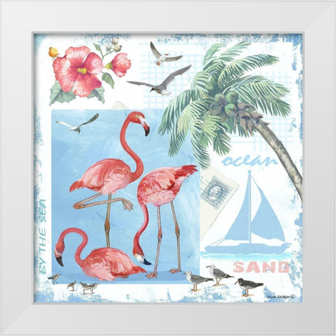 By the Sea White Modern Wood Framed Art Print by Phillips, Anita