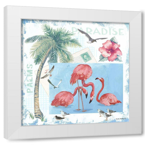 Paradise White Modern Wood Framed Art Print by Phillips, Anita