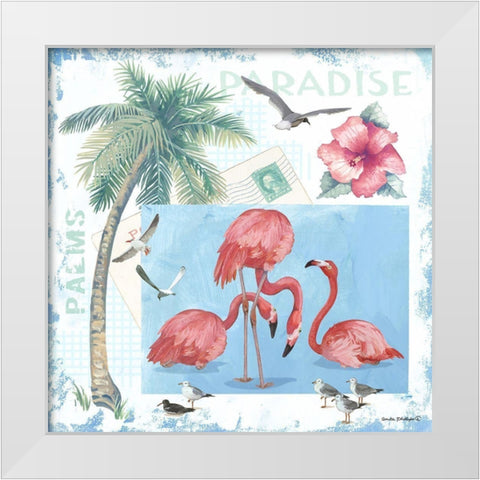 Paradise White Modern Wood Framed Art Print by Phillips, Anita