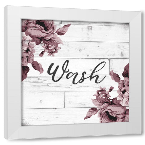 Wash Script White Modern Wood Framed Art Print by Hutchins, Ashley