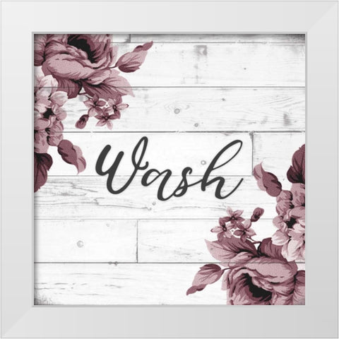 Wash Script White Modern Wood Framed Art Print by Hutchins, Ashley