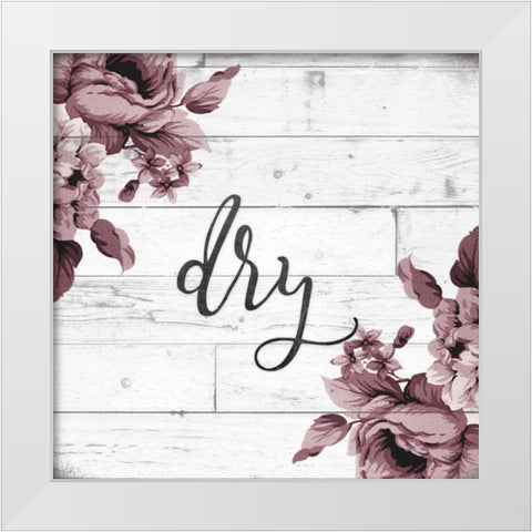 Dry Script White Modern Wood Framed Art Print by Hutchins, Ashley