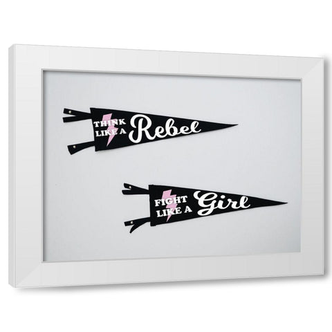 Pennants White Modern Wood Framed Art Print by Hutchins, Ashley