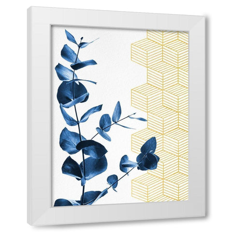 Blue White Modern Wood Framed Art Print by Hutchins, Ashley