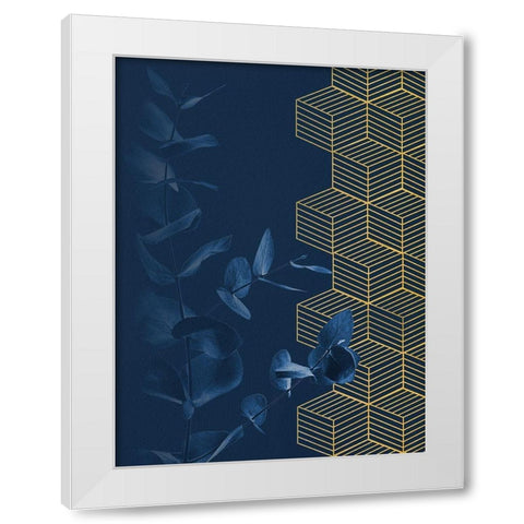 Blue II White Modern Wood Framed Art Print by Hutchins, Ashley