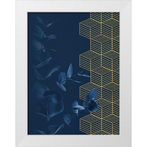 Blue II White Modern Wood Framed Art Print by Hutchins, Ashley