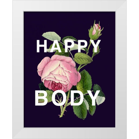 Happy Body White Modern Wood Framed Art Print by Perrenoud, Aubree
