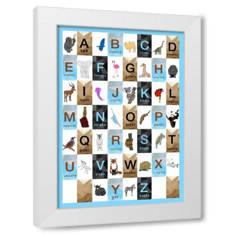 Alphabet - Boys White Modern Wood Framed Art Print by Perrenoud, Aubree