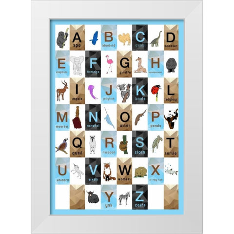 Alphabet - Boys White Modern Wood Framed Art Print by Perrenoud, Aubree