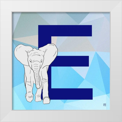 E White Modern Wood Framed Art Print by Perrenoud, Aubree